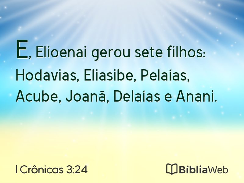 I Crônicas 3:24 em imagem para compartilhar