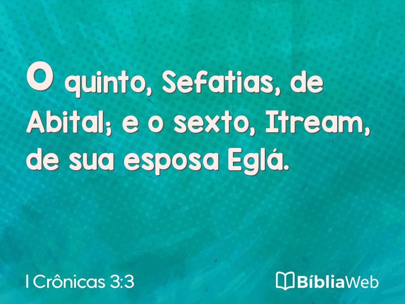 I Crônicas 3:3 em imagem para compartilhar