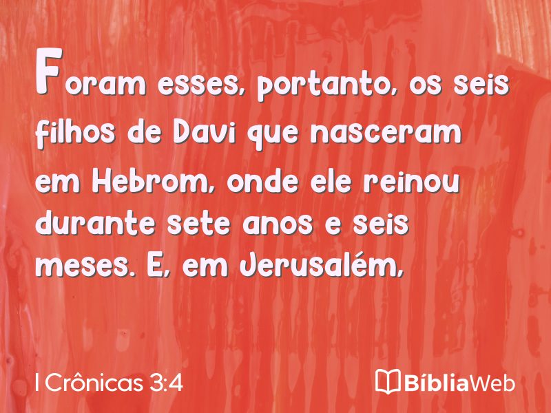 I Crônicas 3:4 em imagem para compartilhar