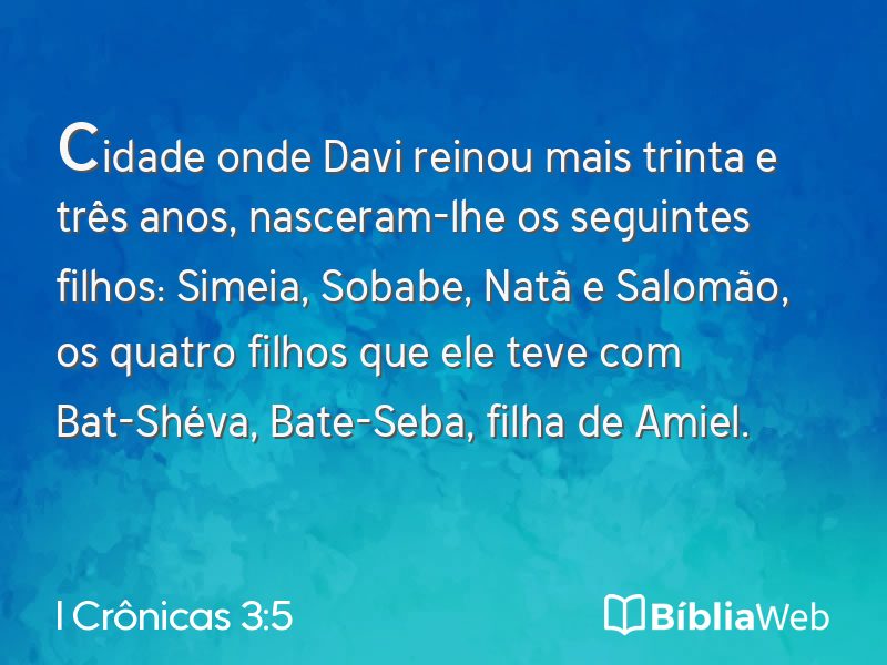 I Crônicas 3:5 em imagem para compartilhar