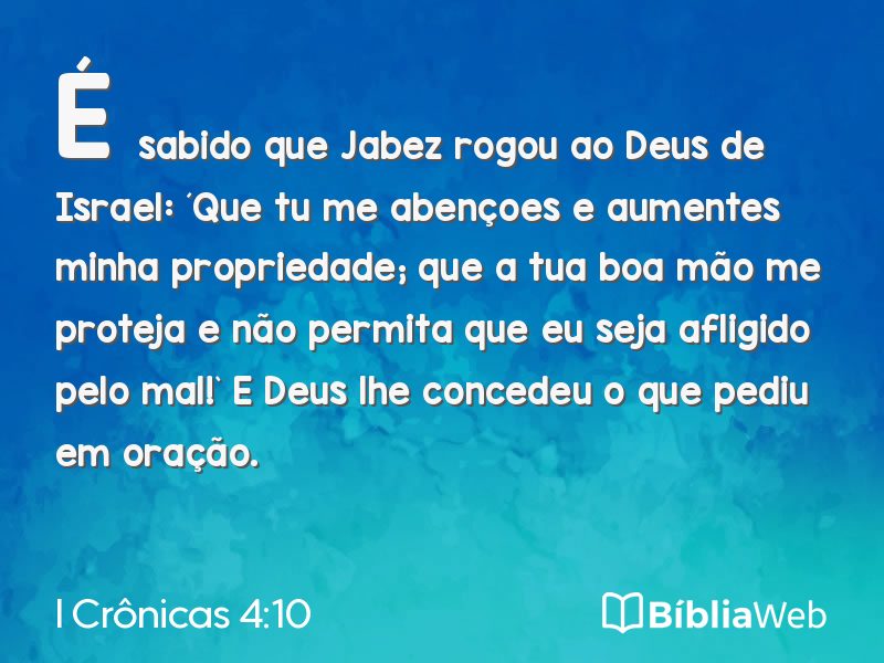 I Crônicas 4:10 em imagem para compartilhar