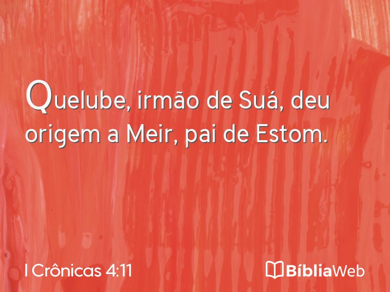 I Crônicas 4:11 em imagem para compartilhar