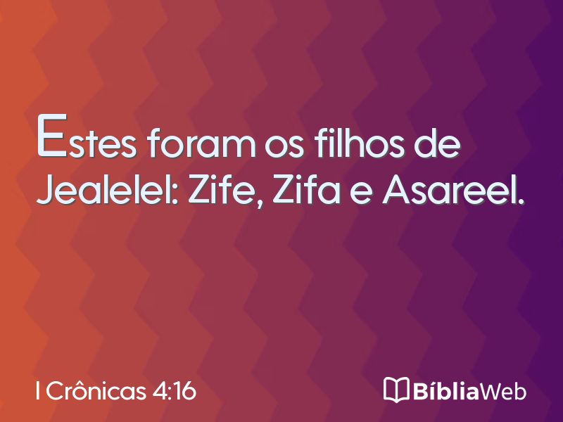 I Crônicas 4:16 em imagem para compartilhar