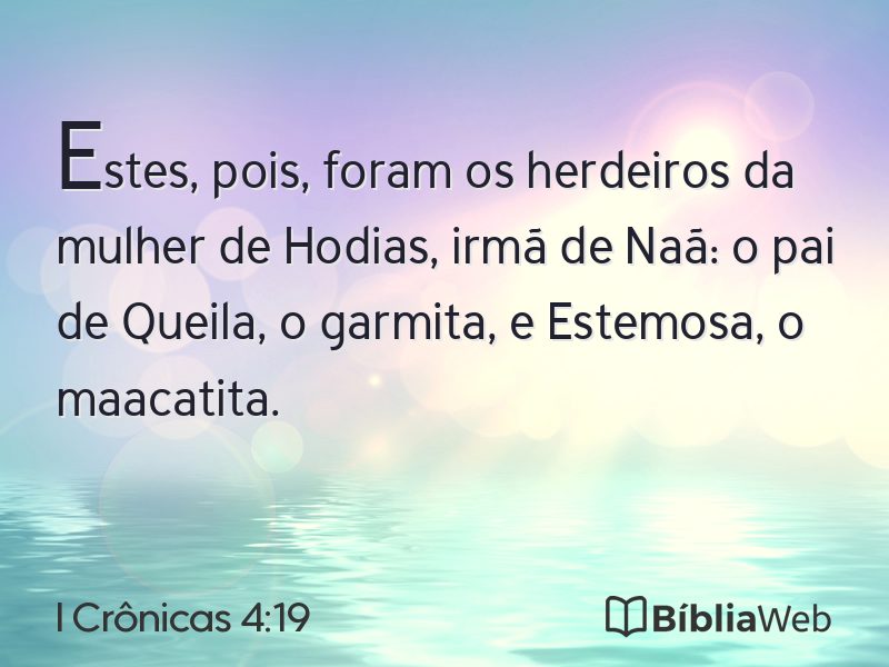 I Crônicas 4:19 em imagem para compartilhar