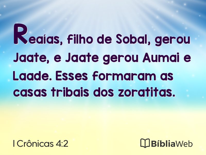 I Crônicas 4:2 em imagem para compartilhar