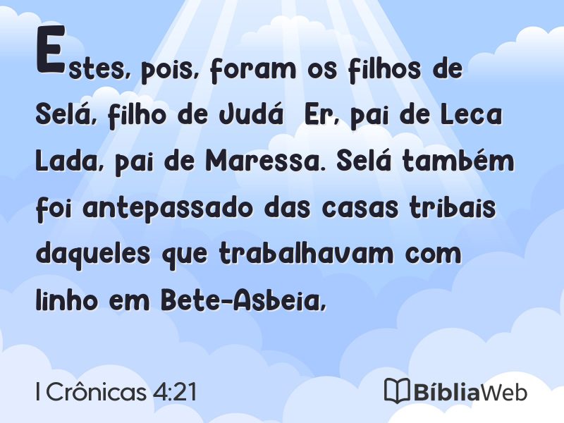 I Crônicas 4:21 em imagem para compartilhar