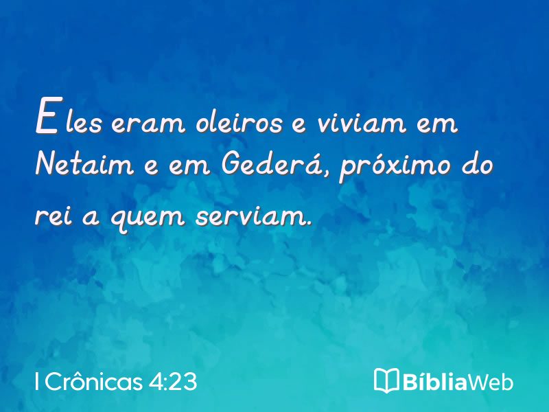 I Crônicas 4:23 em imagem para compartilhar