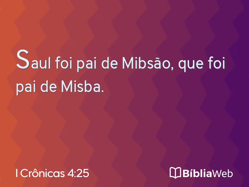 I Crônicas 4:25 em imagem para compartilhar