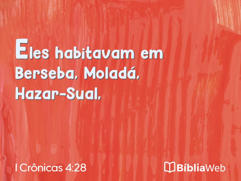 I Crônicas 4:28 em imagem para compartilhar