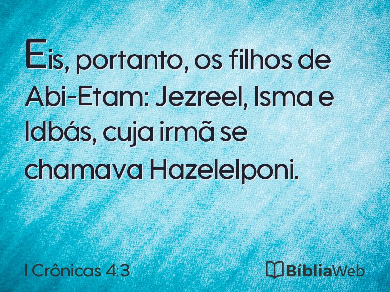 I Crônicas 4:3 em imagem para compartilhar