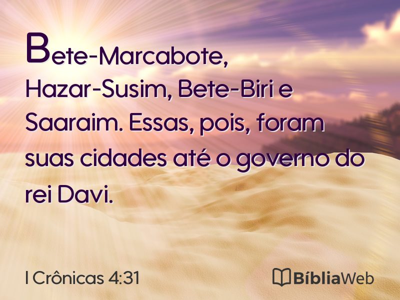 I Crônicas 4:31 em imagem para compartilhar