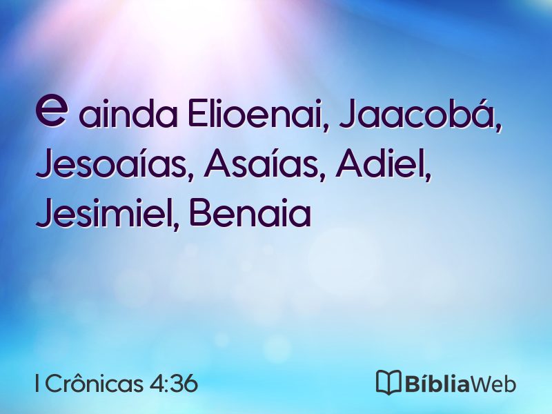 I Crônicas 4:36 em imagem para compartilhar