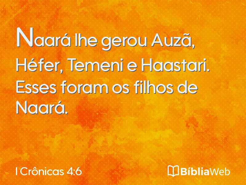 I Crônicas 4:6 em imagem para compartilhar
