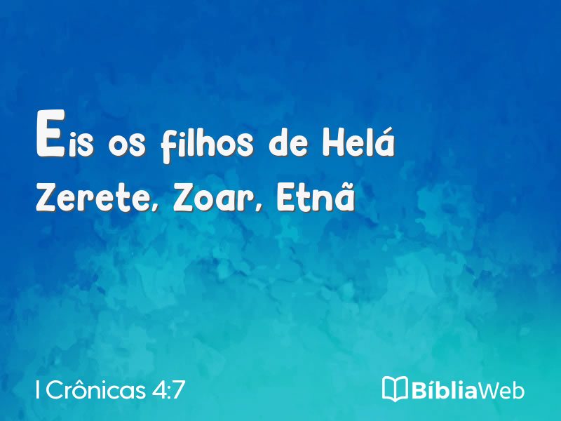 I Crônicas 4:7 em imagem para compartilhar