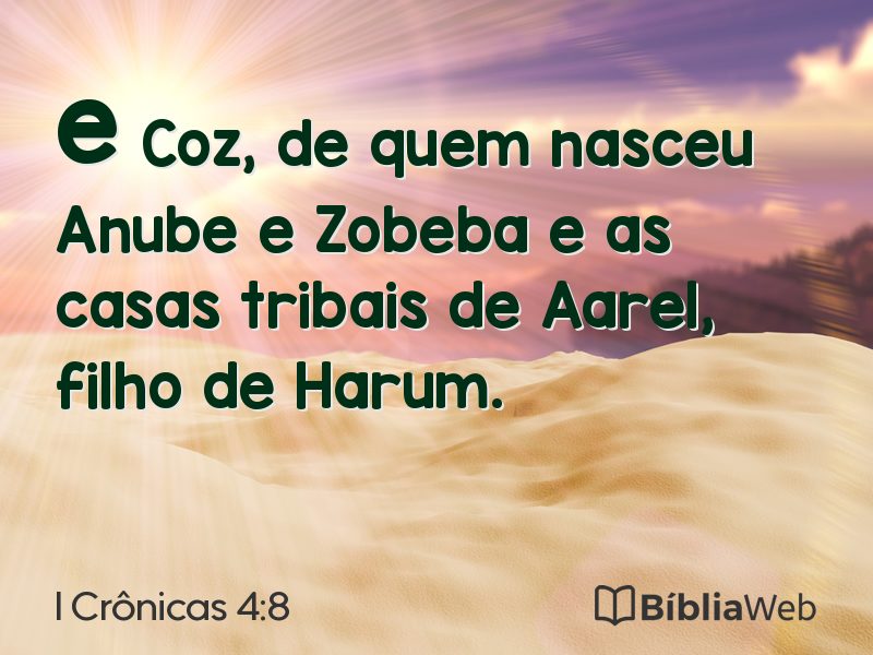 I Crônicas 4:8 em imagem para compartilhar
