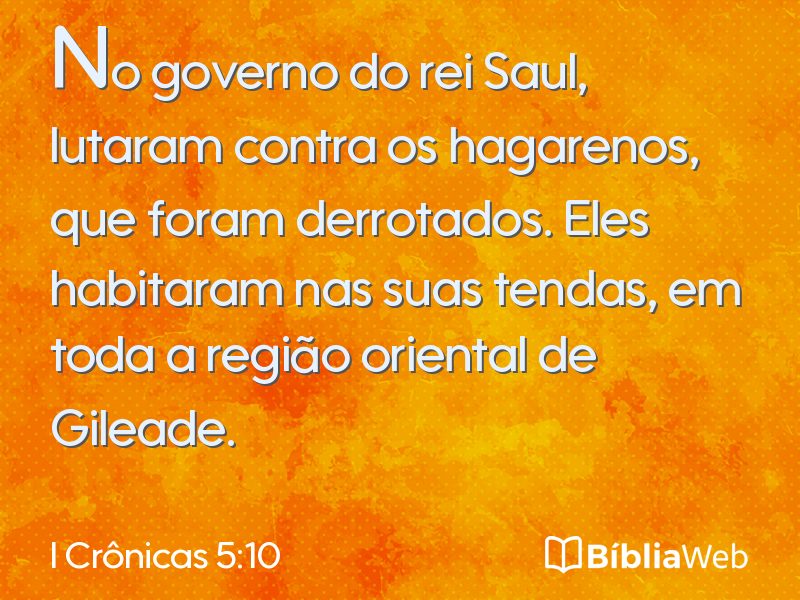 I Crônicas 5:10 em imagem para compartilhar