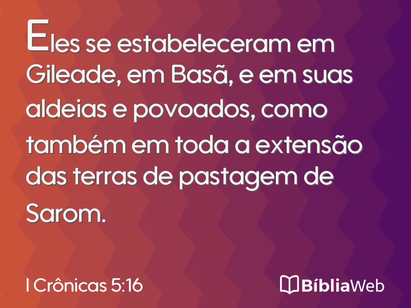 I Crônicas 5:16 em imagem para compartilhar