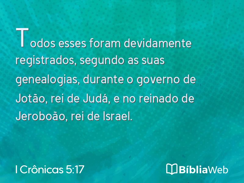 I Crônicas 5:17 em imagem para compartilhar