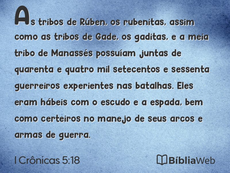 I Crônicas 5:18 em imagem para compartilhar
