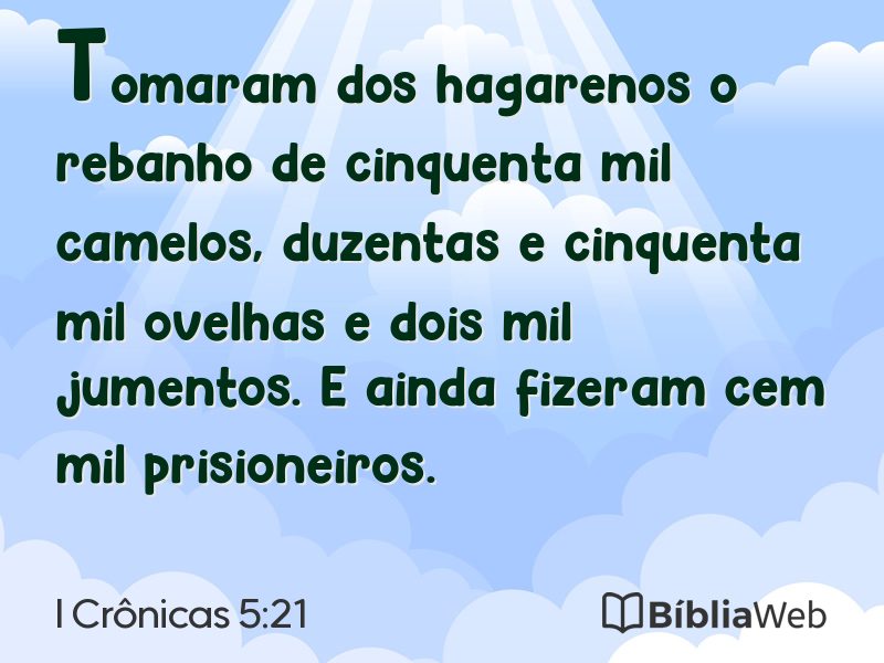 I Crônicas 5:21 em imagem para compartilhar