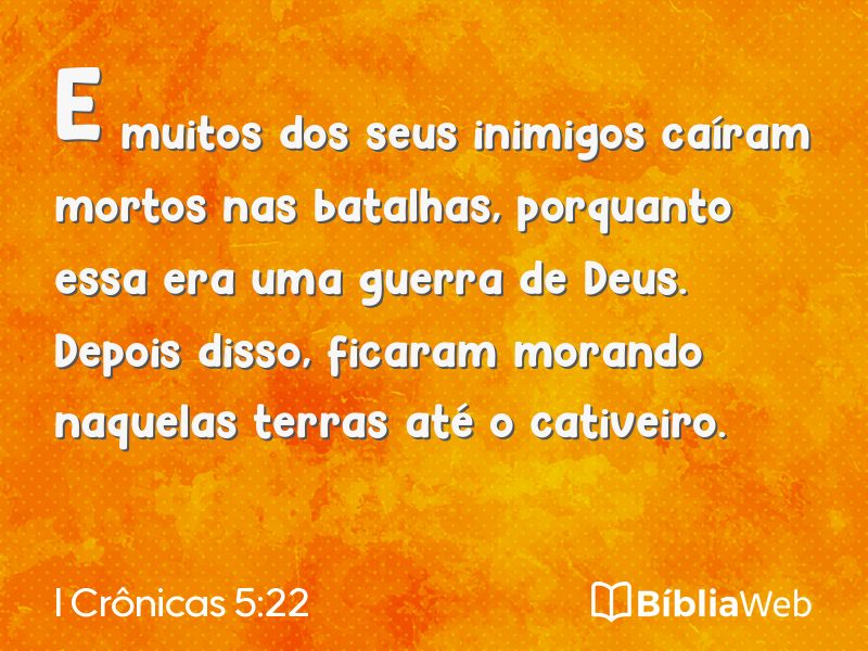 I Crônicas 5:22 em imagem para compartilhar