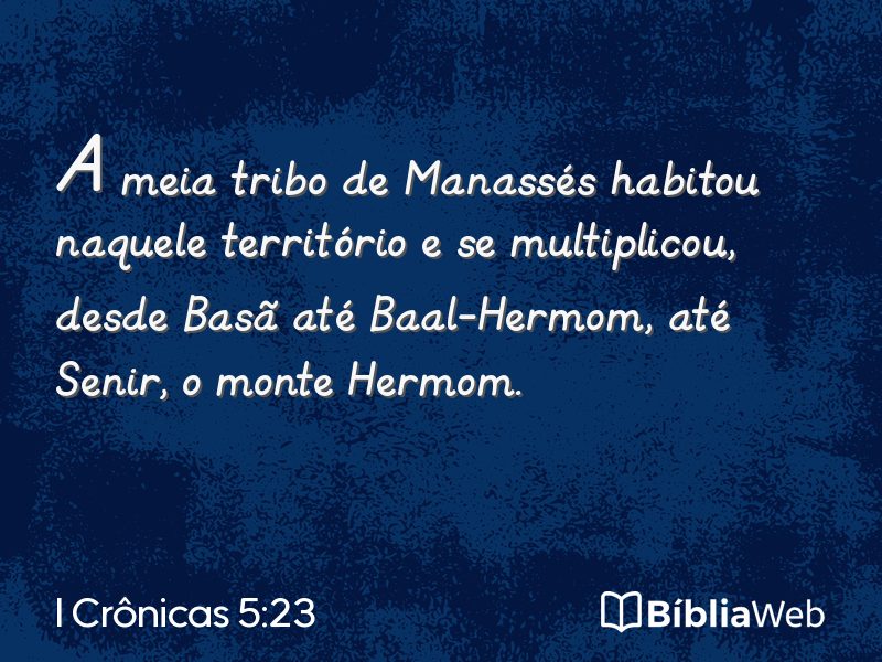 I Crônicas 5:23 em imagem para compartilhar