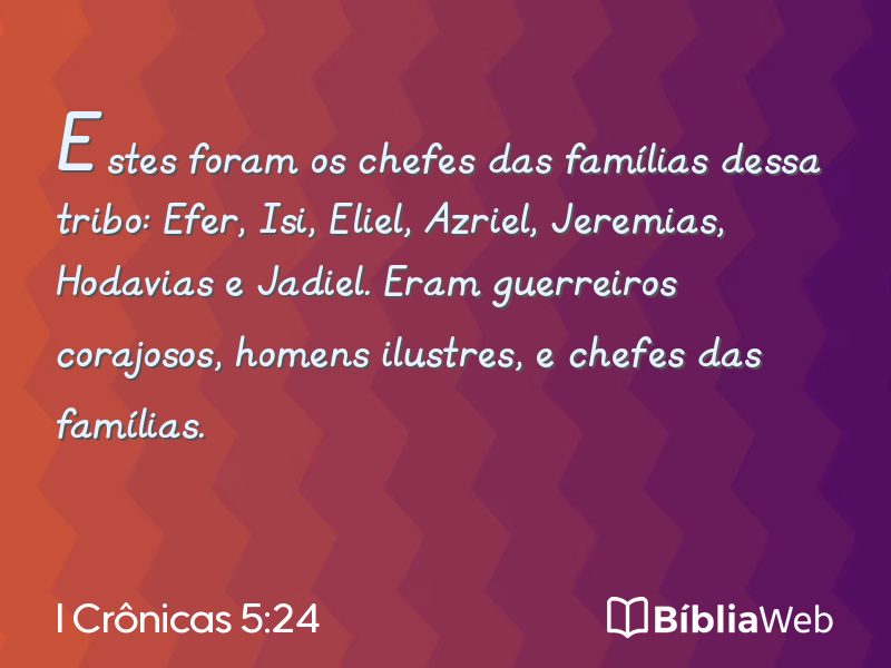 I Crônicas 5:24 em imagem para compartilhar