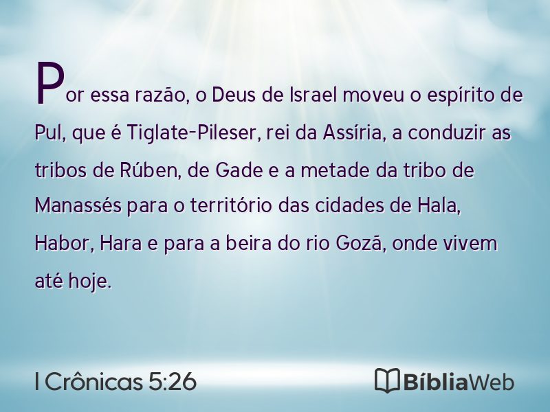 I Crônicas 5:26 em imagem para compartilhar