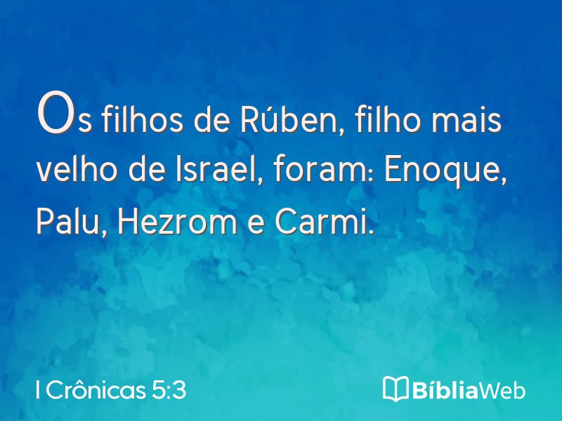 I Crônicas 5:3 em imagem para compartilhar