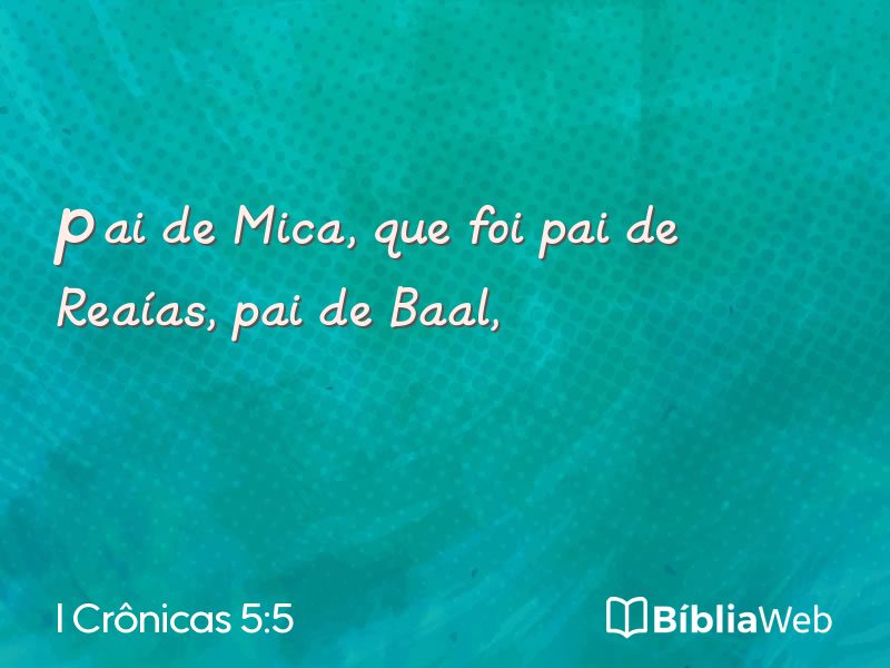I Crônicas 5:5 em imagem para compartilhar