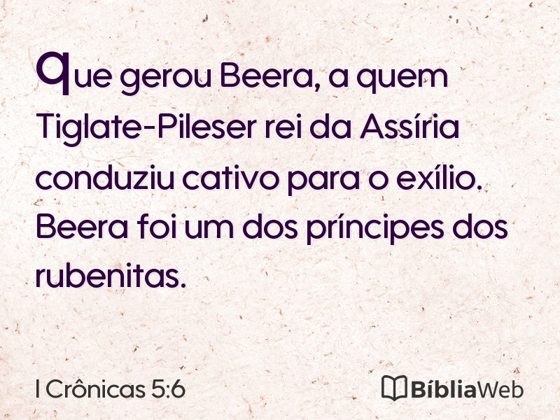 I Crônicas 5:6 em imagem para compartilhar