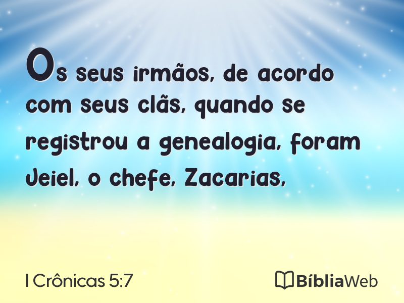 I Crônicas 5:7 em imagem para compartilhar