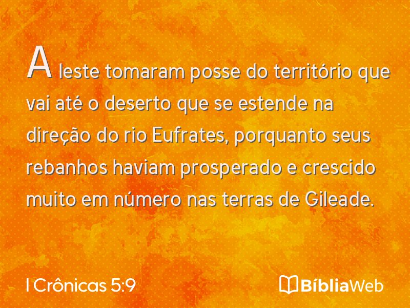 I Crônicas 5:9 em imagem para compartilhar