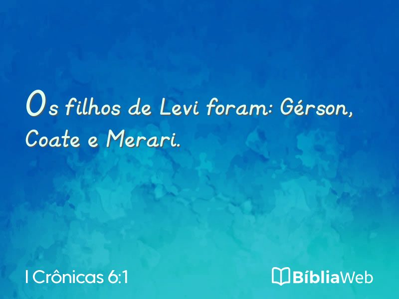 I Crônicas 6:1 em imagem para compartilhar