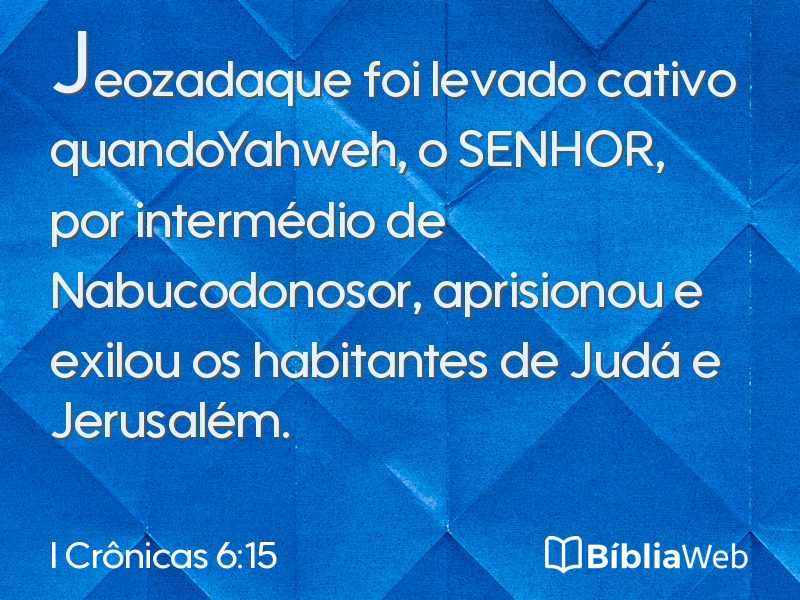 I Crônicas 6:15 em imagem para compartilhar