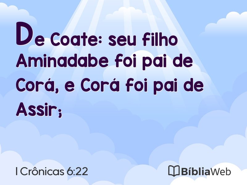 I Crônicas 6:22 em imagem para compartilhar