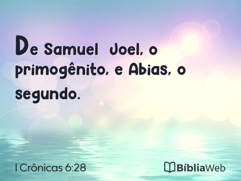 I Crônicas 6:28 em imagem para compartilhar