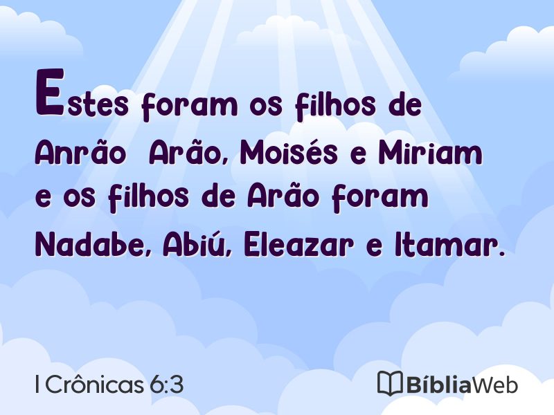 I Crônicas 6:3 em imagem para compartilhar