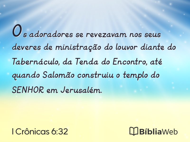I Crônicas 6:32 em imagem para compartilhar