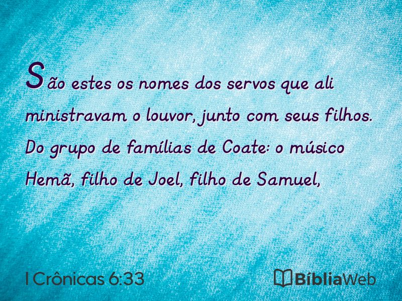 I Crônicas 6:33 em imagem para compartilhar