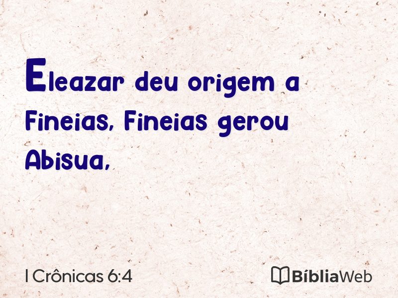 I Crônicas 6:4 em imagem para compartilhar