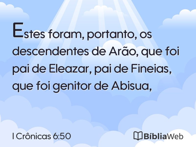 I Crônicas 6:50 em imagem para compartilhar