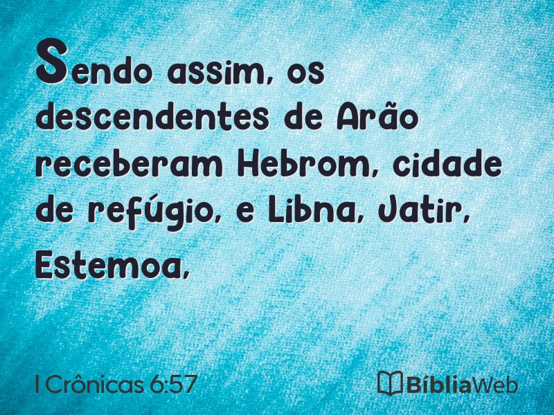 I Crônicas 6:57 em imagem para compartilhar