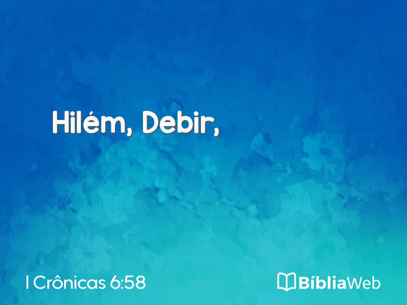 I Crônicas 6:58 em imagem para compartilhar