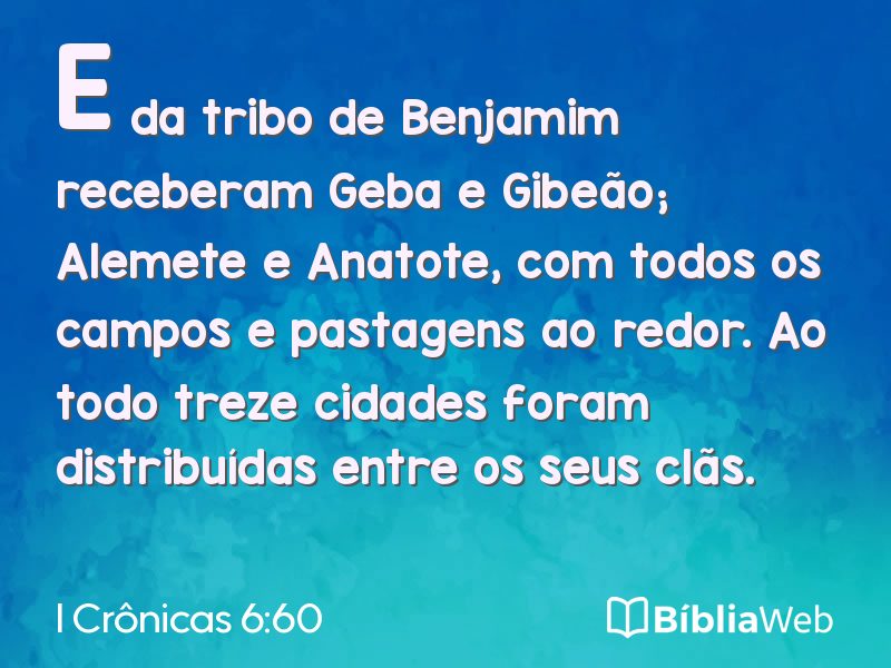 I Crônicas 6:60 em imagem para compartilhar