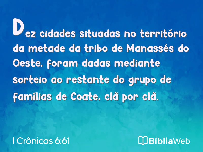 I Crônicas 6:61 em imagem para compartilhar