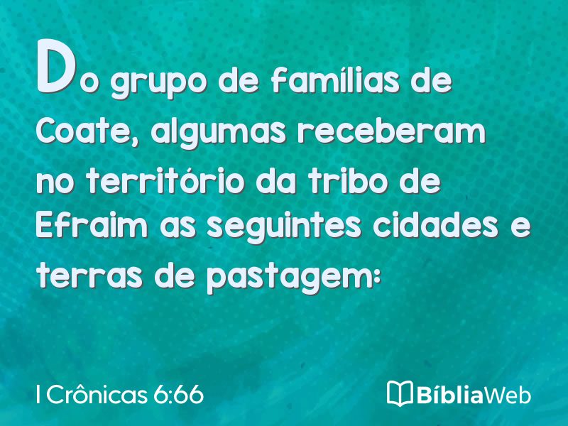 I Crônicas 6:66 em imagem para compartilhar