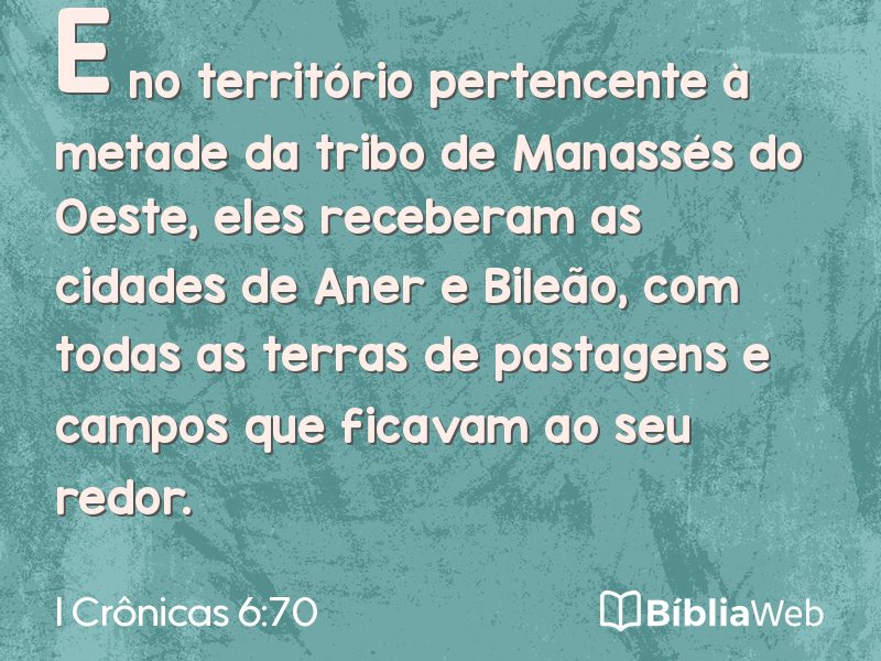 I Crônicas 6:70 em imagem para compartilhar