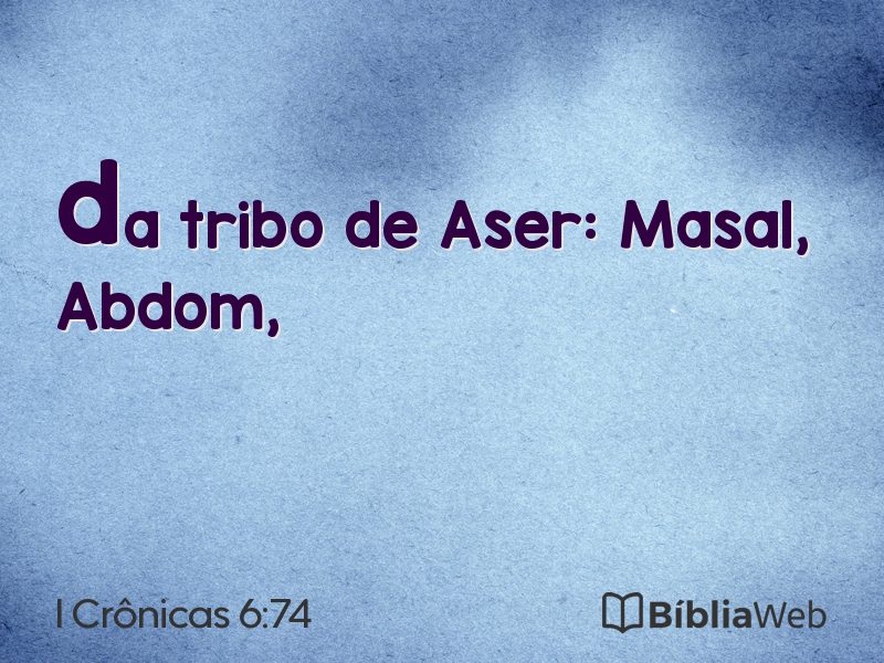 I Crônicas 6:74 em imagem para compartilhar