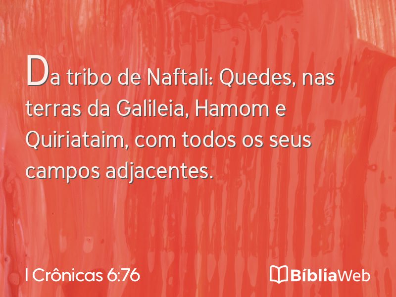 I Crônicas 6:76 em imagem para compartilhar